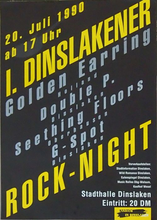 Golden Earring show poster July 20 1990 Dinslaken (Germany) - Stadthalle (Collection Edwin Knip)